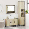 Set de muebles de baño 3 pzas madera contrachapada roble Sonoma 3