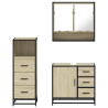 Set de muebles de baño 3 pzas madera contrachapada roble Sonoma 5