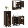 Set de muebles baño 3 pzas madera contrachapada roble marrón 1