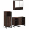 Set de muebles baño 3 pzas madera contrachapada roble marrón 2