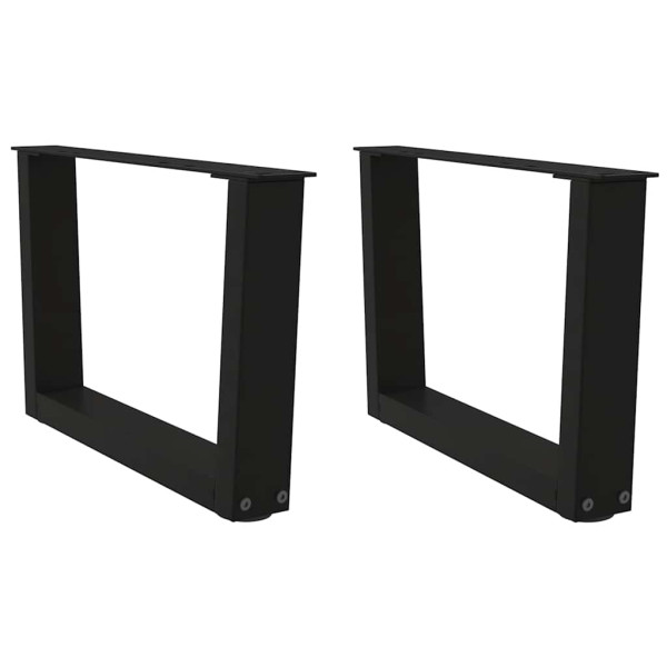 Patas para mesa de comedor forma V 2 uds negro 60x(30-31.3) cm D