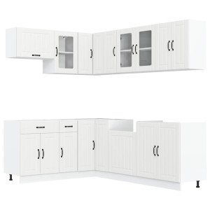 Mueble de cocina Lucca blanco 11 piezas madera contrachapada H