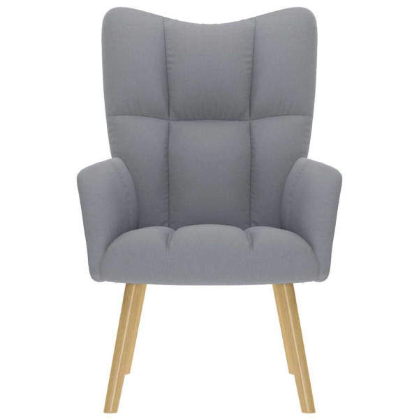 Sillón de relax de tela gris claro M 4