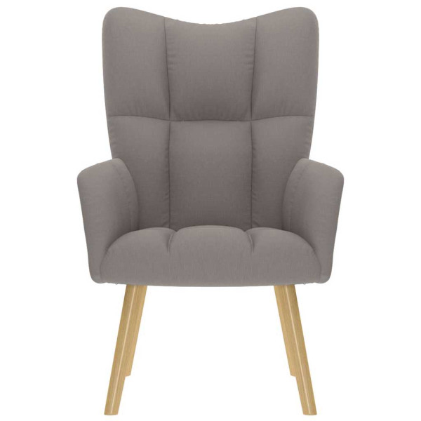 Sillón de relax de tela gris taupe M 4