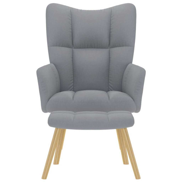 Sillón de relax con taburete tela gris claro M 4