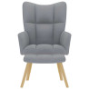 Sillón de relax con taburete tela gris claro 4