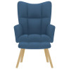 Sillón de relax con taburete tela azul 4