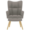 Sillón de relax con taburete de tela gris taupé 4