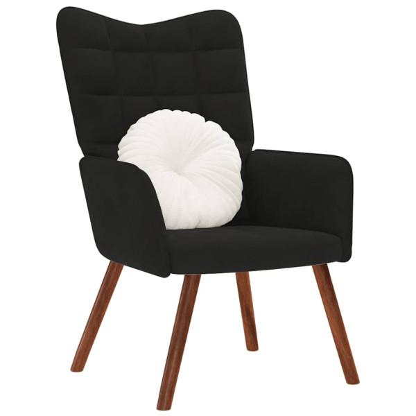 Sillón de relax de terciopelo negro D