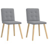 Cadeiras de jantar 2 pcs tecido cinzento-claro 1