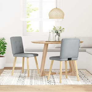 Sillas de comedor giratorias 2 unidades tela gris claro H