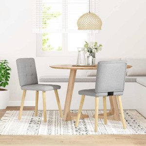 Sillas de comedor 2 uds tela gris nube H