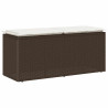Banco de jardim com almofadão 110x40x44 cm vime PE castanha 1