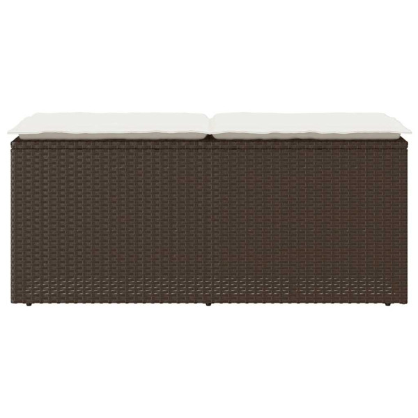 Banco de jardim com almofadão 110x40x44 cm vime PE castanha M 4