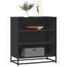 Aparador de madera de ingeniería y metal negro 68x35x76 cm 1
