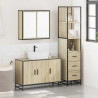 Set de muebles de baño 3 pzas madera contrachapada roble Sonoma 3