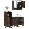 Set de muebles baño 3 pzas madera contrachapada roble marrón 1