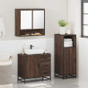 Set de muebles baño 3 pzas madera contrachapada roble marrón 4