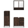 Set de muebles baño 3 pzas madera contrachapada roble marrón 5