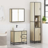 Set de muebles de baño 3 pzas madera contrachapada roble Sonoma 4