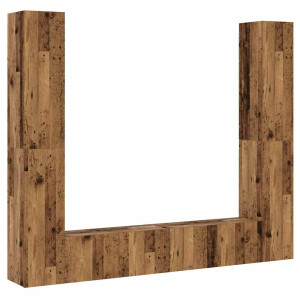 armários de TV montados na parede 6 pcs madeira velha H