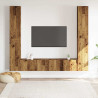Muebles de TV de pared 6 uds madera vieja madera de ingeniería 3
