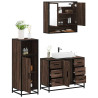 Set de muebles baño 3 pzas madera contrachapada roble marrón 1