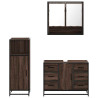 Set de muebles baño 3 pzas madera contrachapada roble marrón 5