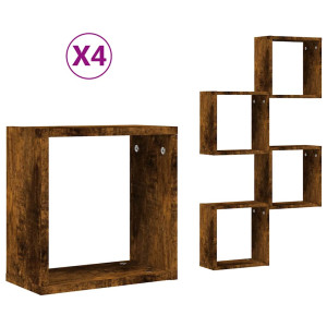 Prateleiras de parede em forma de cubo 4 pcs 30x15x30cm H
