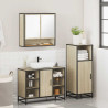 Set de muebles de baño 3 pzas madera contrachapada roble Sonoma 4