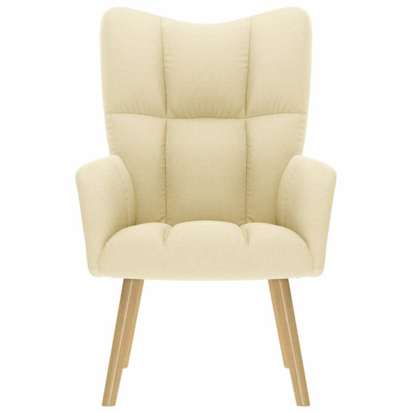 Sillón de relax de tela color crema M 4