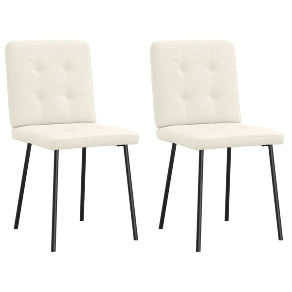 Sillas de comedor 2 unidades terciopelo crema D