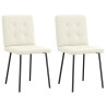 Cadeiras de jantar 2 pcs veludo cor creme 1