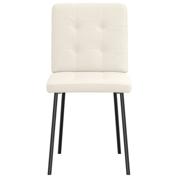 Sillas de comedor 2 unidades terciopelo crema M 4