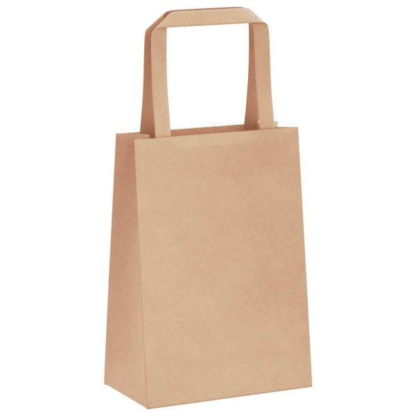Bolsas de papel kraft con asas 50 uds marrón 15x8x21 cm M 4