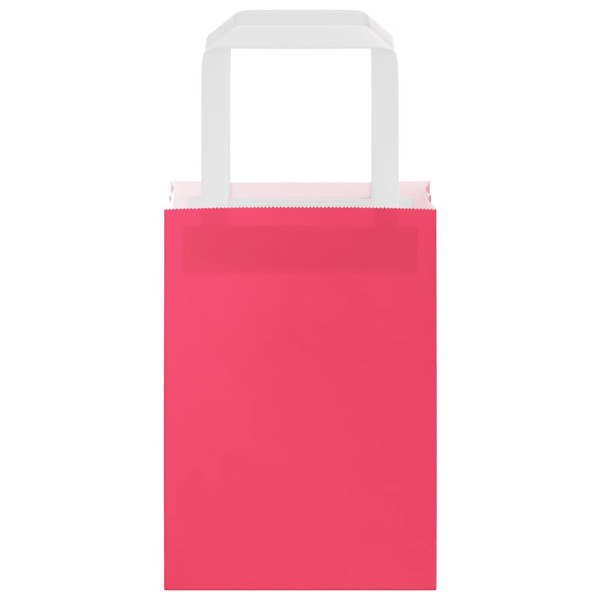 Bolsas de papel kraft con asas 250 uds rosa 15x8x21 cm M 5
