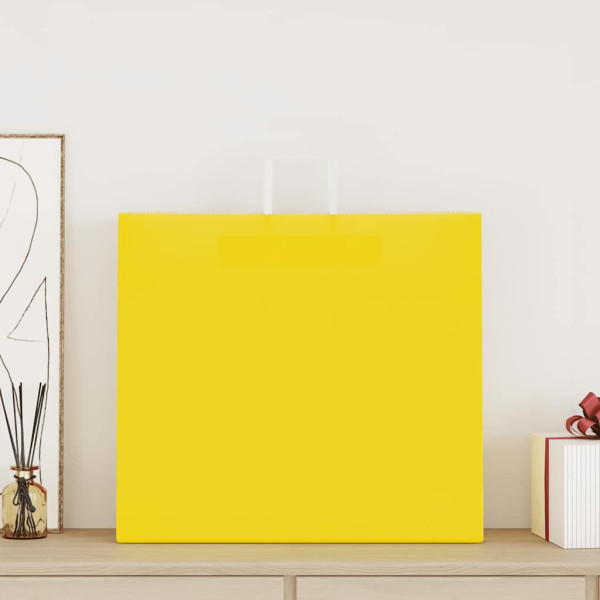 Bolsas de papel kraft con asas 50 uds amarillas 54x15x49 cm M 2