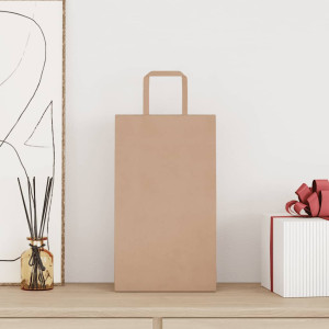 Bolsas de papel kraft con asas 250 uds marrón 21x11x36 cm H