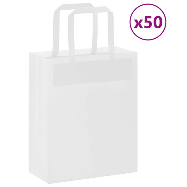 Bolsas de papel kraft con asas 50 uds blanca 18x8x22 cm D