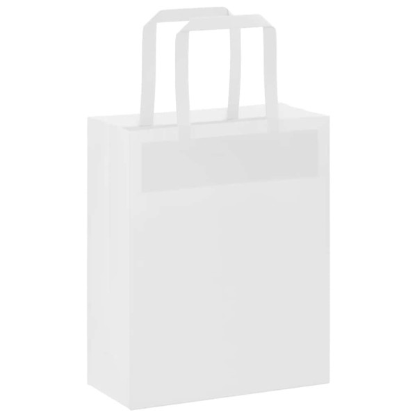Bolsas de papel kraft con asas 50 uds blanca 18x8x22 cm M 3