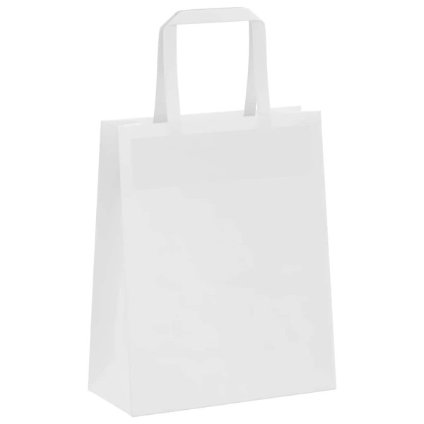 Sacos de papel 50 unid com alças branco 18x8x22 cm M 4