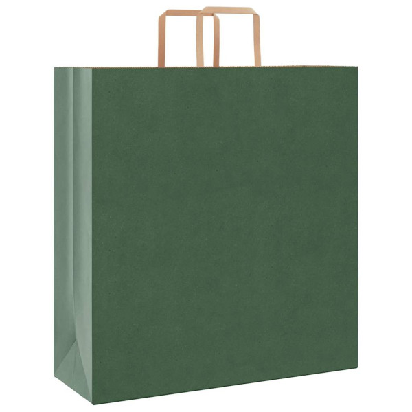 Bolsas de papel kraft con asas 250 uds verde 45x17x48 cm M 3