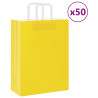 Bolsas de papel kraft con asas 50 uds amarillas 26x12x35 cm 1