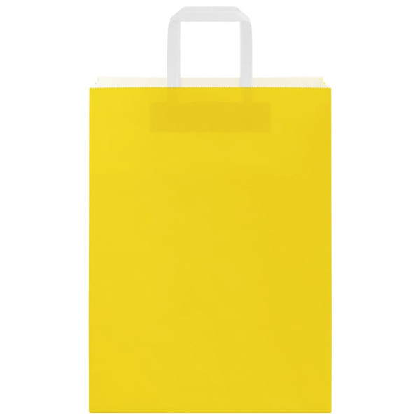 Sacos de papel 50 unid com alças amarelo 26x12x35 cm M 4