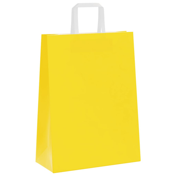 Bolsas de papel kraft con asas 50 uds amarillas 26x12x35 cm M 5