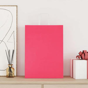 Bolsas de papel kraft con asas 250 uds rosa 32x17x44 cm H