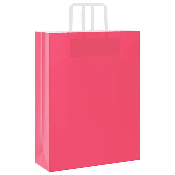Bolsas de papel kraft con asas 250 uds rosa 32x12x42 cm M 3
