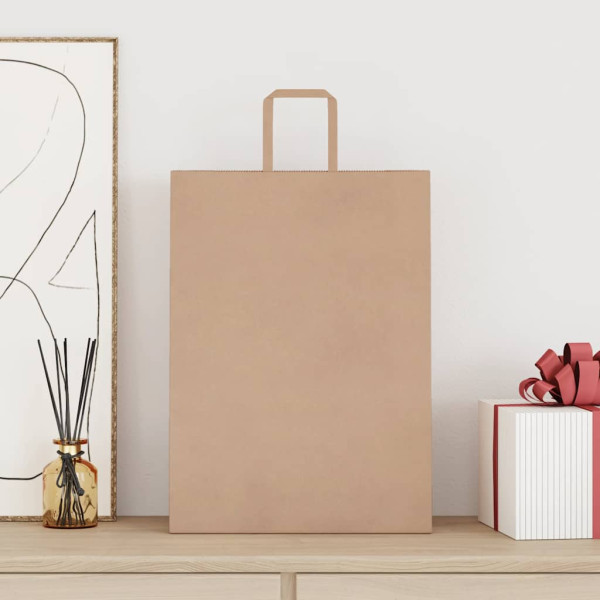 Bolsas de papel kraft con asas 250 uds marrón 32x17x44 cm M 2