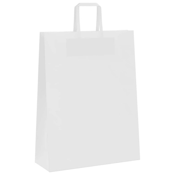 Bolsas de papel kraft con asas 50 uds blanca 32x12x42 cm M 4
