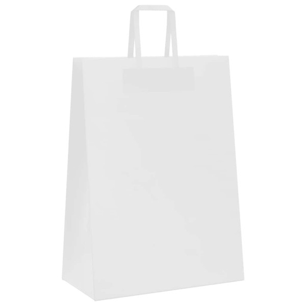 Sacos de papel 50 unid com alças branco 32x17x44 cm M 4